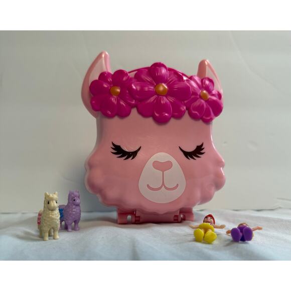 Polly Pocket Llama Music Party Compact Toy 2 Micro Dolls and Animals - Picture 3 of 10